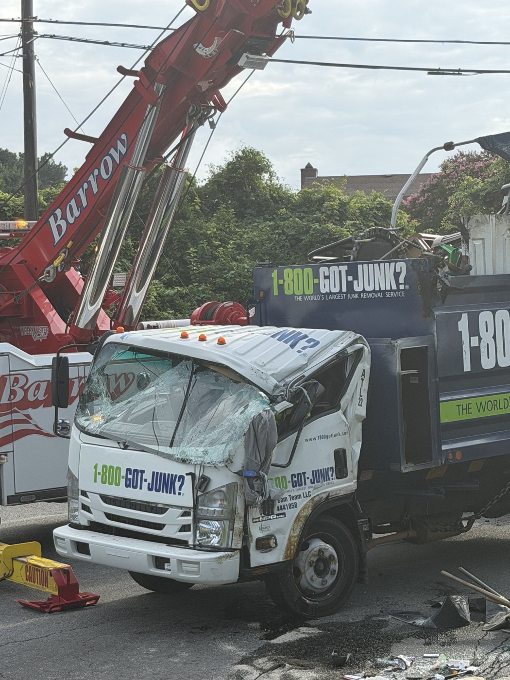 ATL-22 cab crushed, windshield caved in